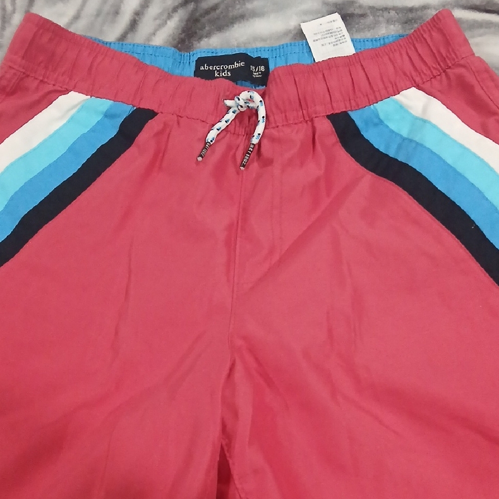 Abercrombie Kids Red Shorts with Blue Accents